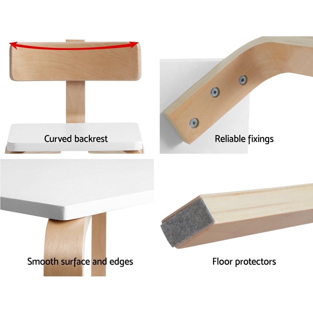 Keezi 5-Piece Kids Chair and Table Wooden Set