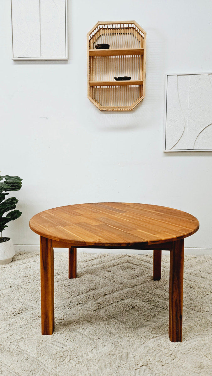 Acacia Large Round Table with 2 Standard Chairs