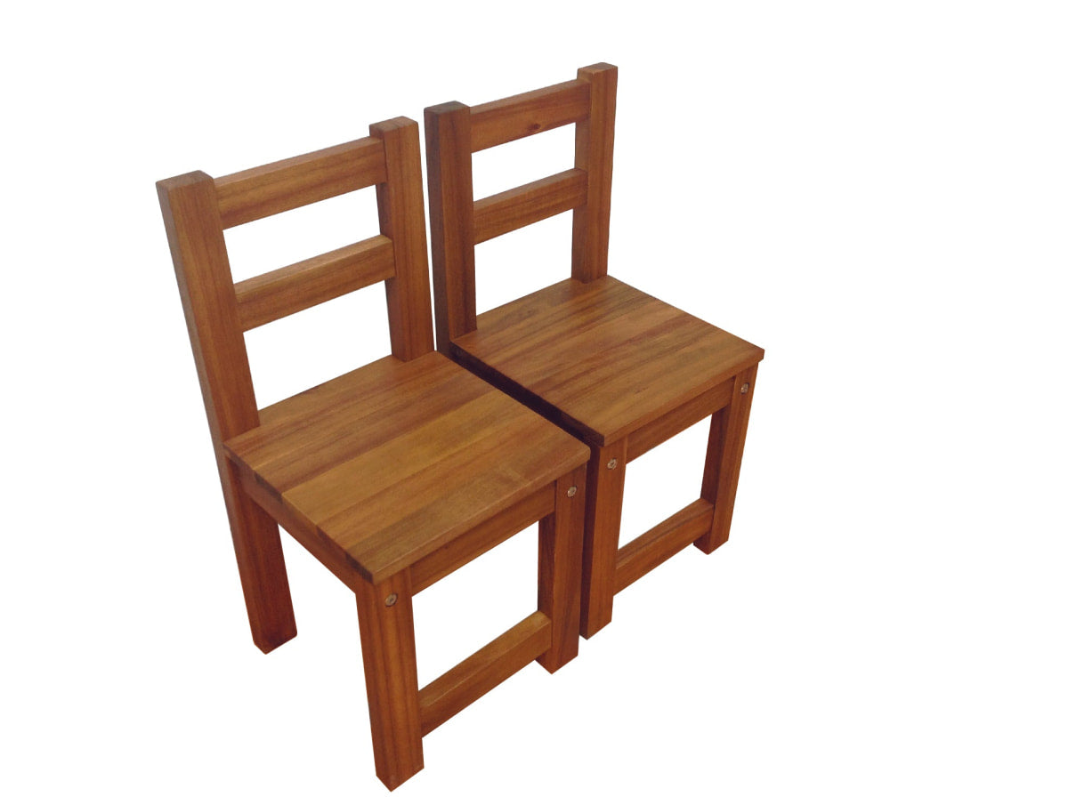 Acacia Large Round Table with 2 Standard Chairs