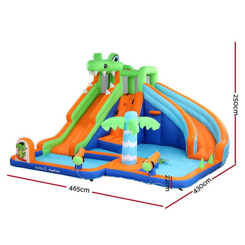 AirMyFun Kids Inflatable Pool with Double Slide