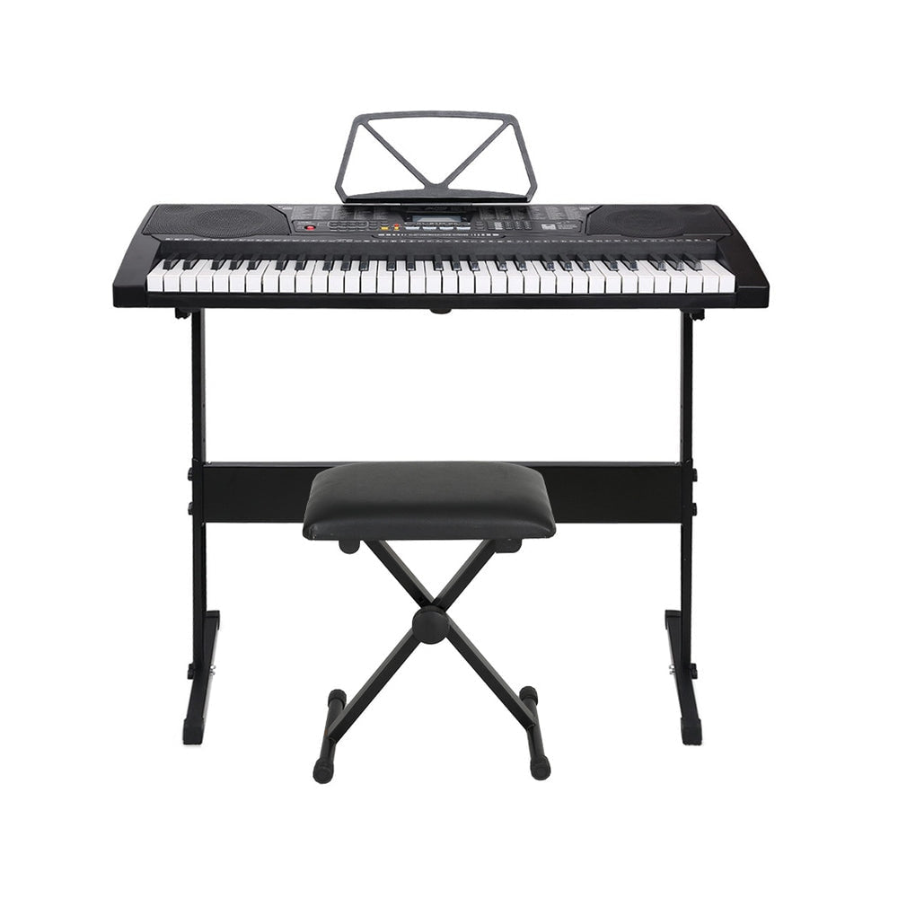 Alpha 61 Keys Electronic Piano Keyboard with Stand Stool Lighted
