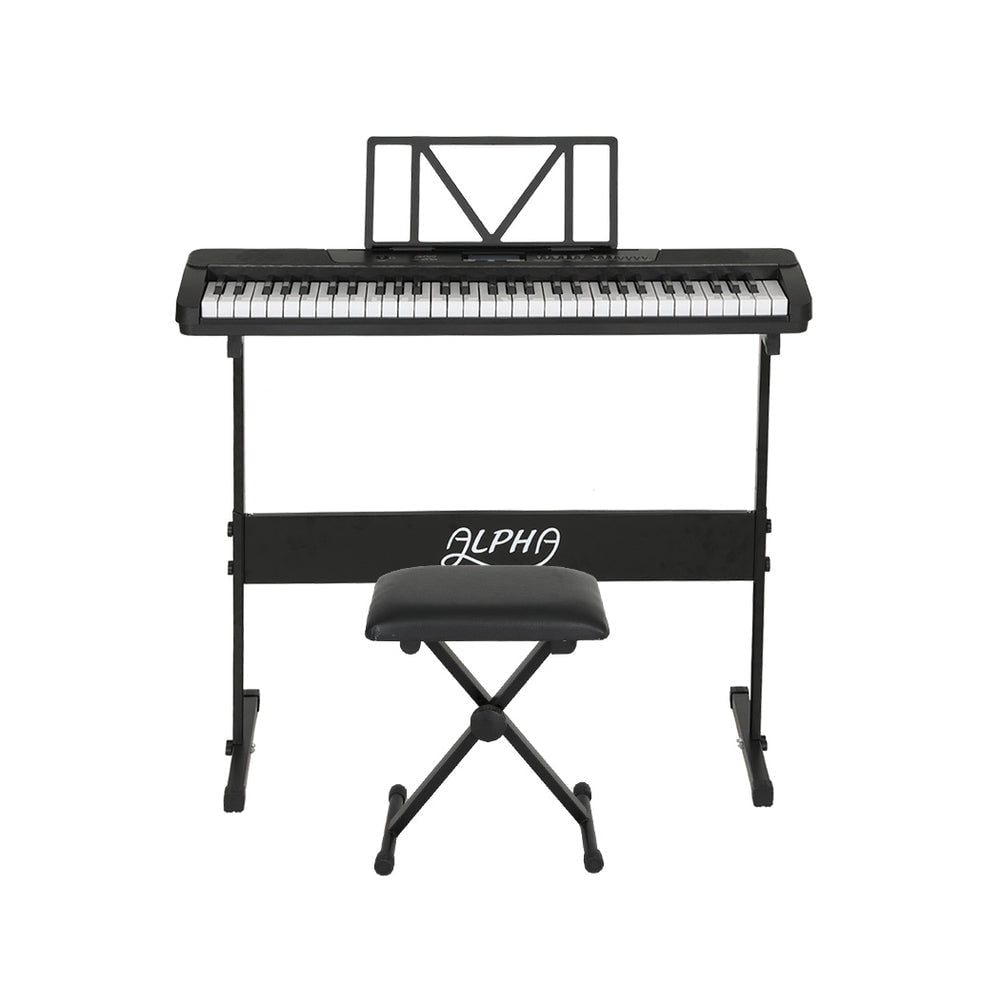 Alpha 61 Keys Electronic Piano Keyboard with Stand Stool Touch