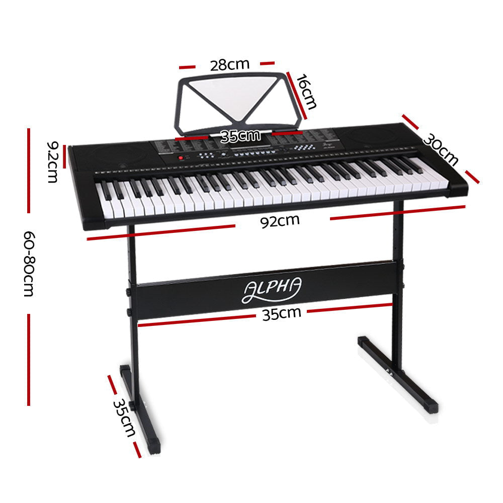 Alpha 61 Keys Electronic Piano with Stand Sound Speaker