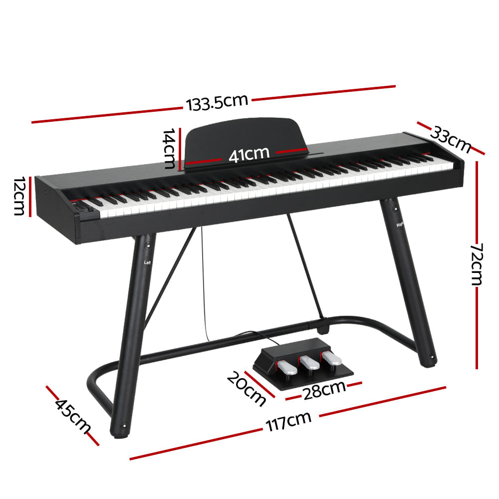 Alpha 88 Keys Electronic Piano Keyboard with Stand Semi-Weighted