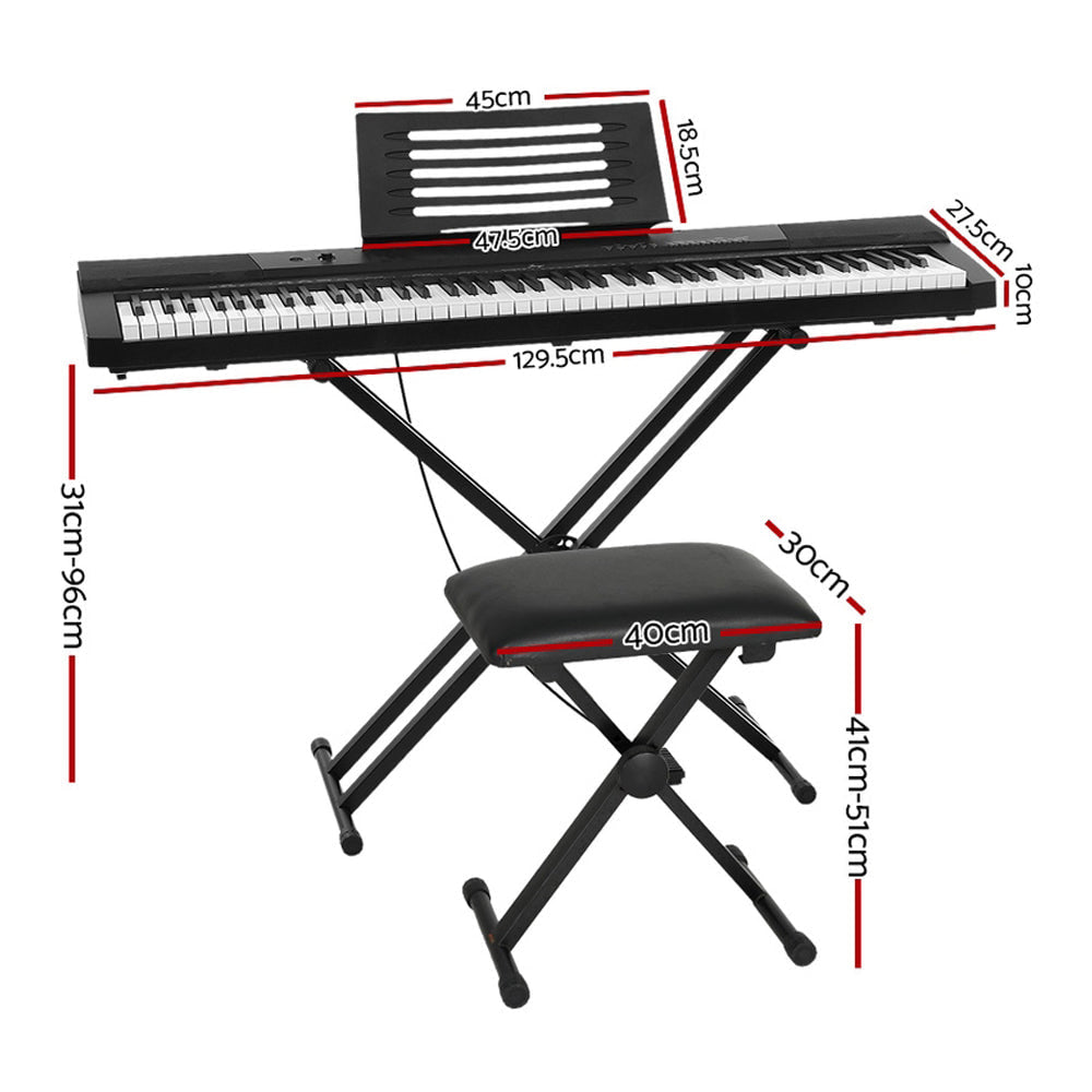 Alpha 88 Keys Electronic Piano Keyboard with Stand Stool Pedal
