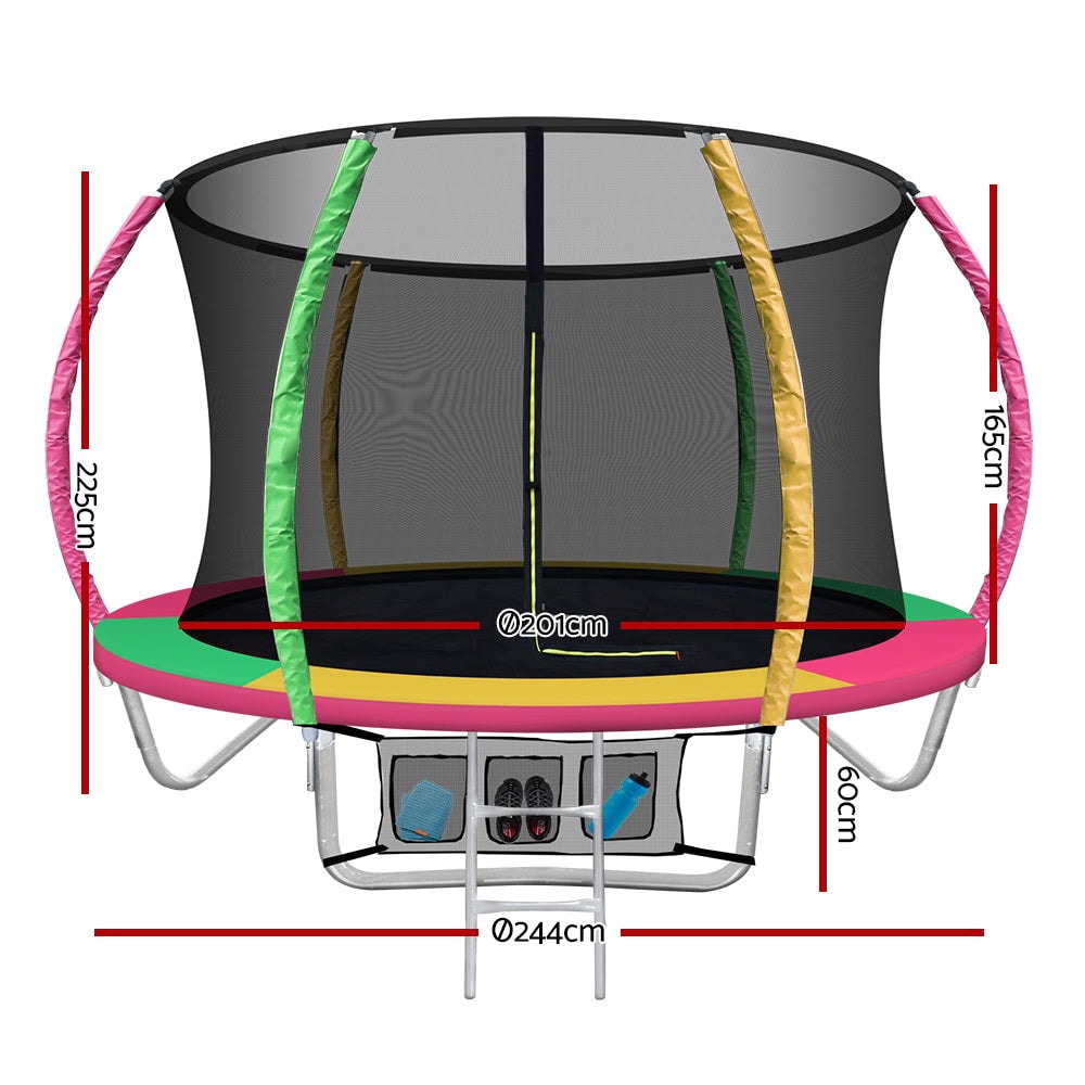 Everfit 8ft Trampoline Kids Multi-Coloured