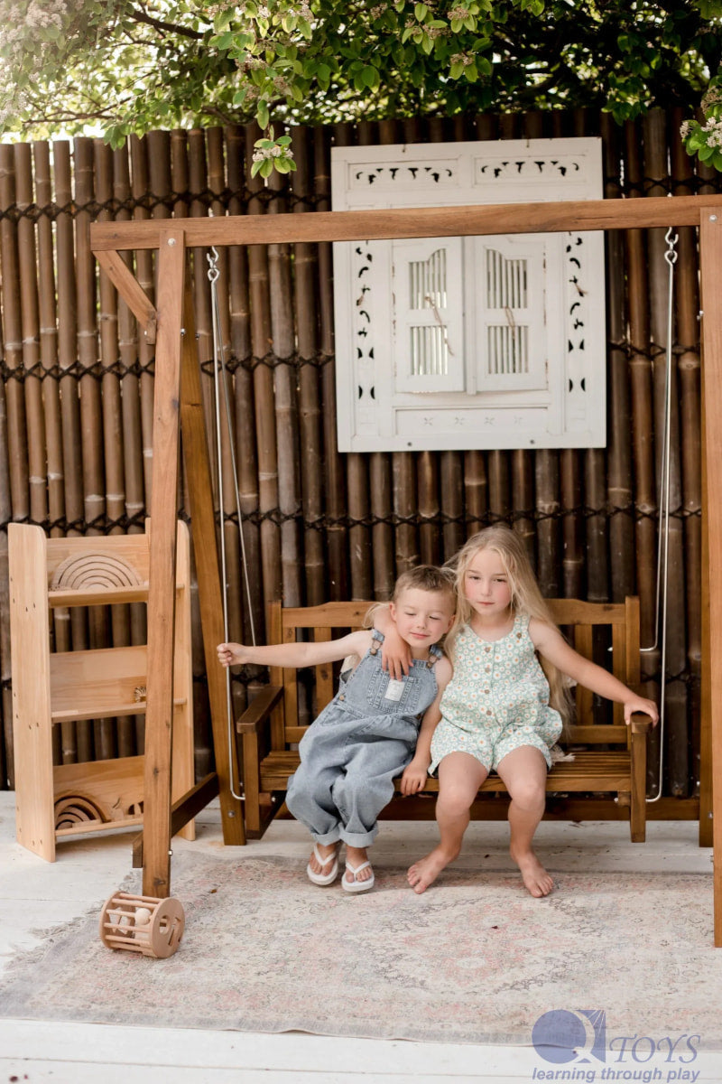 Garden Wooden Kids Swing Bench