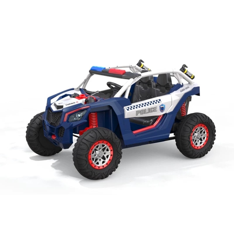 Go Skitz 24V Four-Wheels Police Beach Buggy Kids Ride On Car in Blue