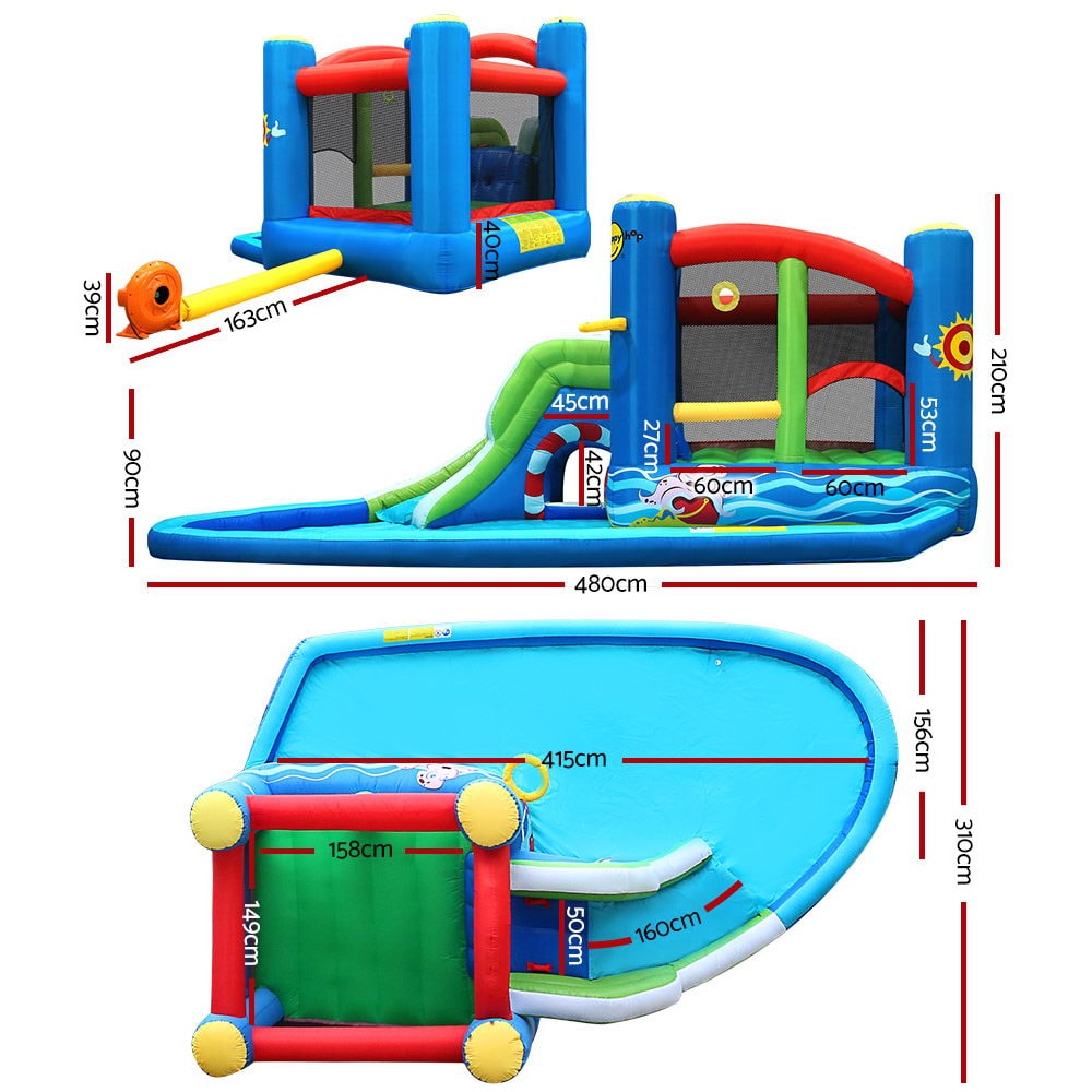 Happy Hop Jumping Castle Inflatable Water Slide with Carry Bag