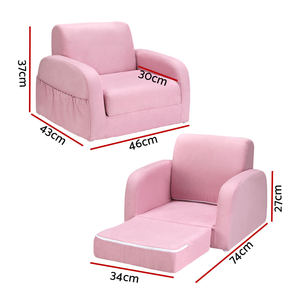 Keezi Flip Open Kids Sofa in Pink