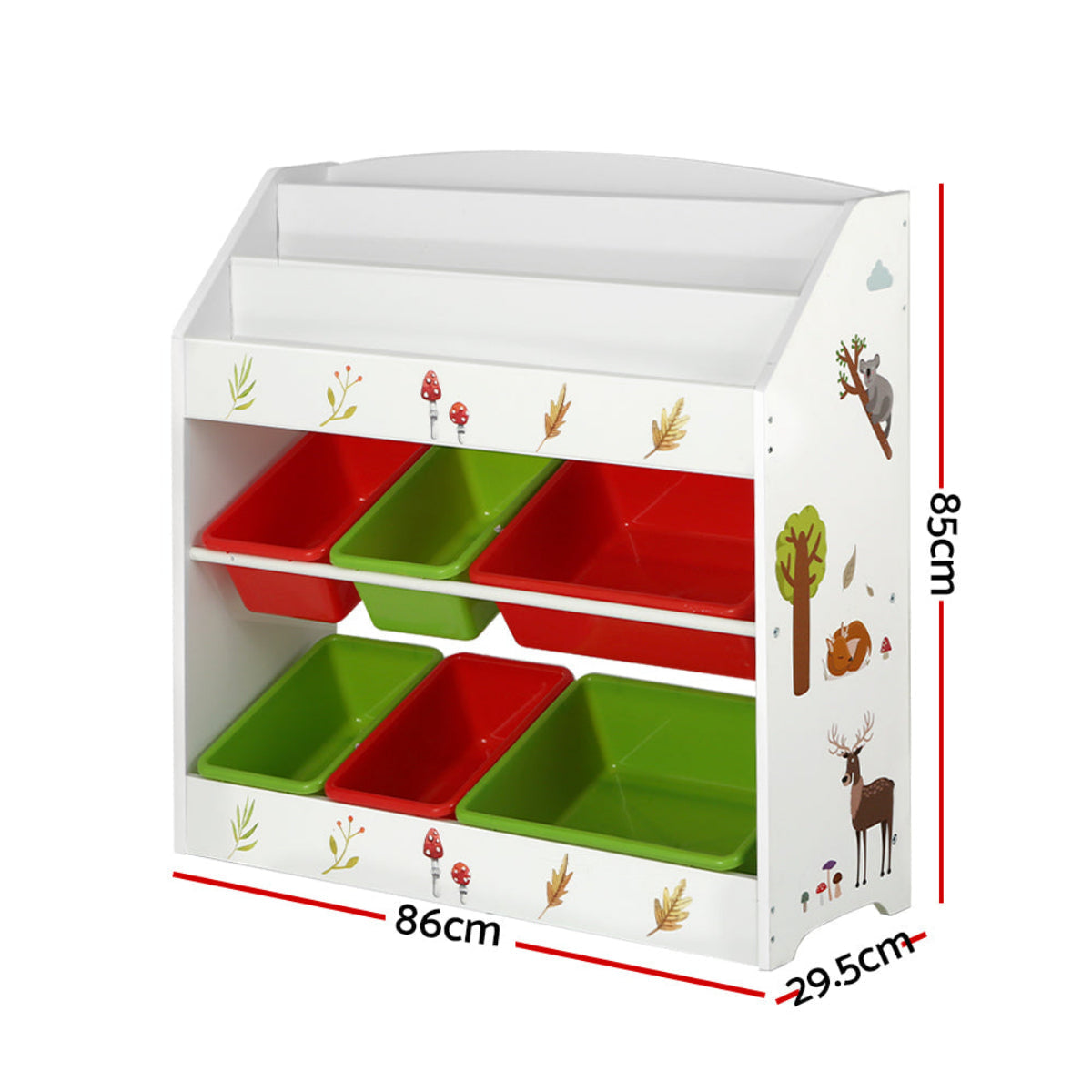 Keezi Kids 3-Tier Shelf Storage with Plastic Boxes