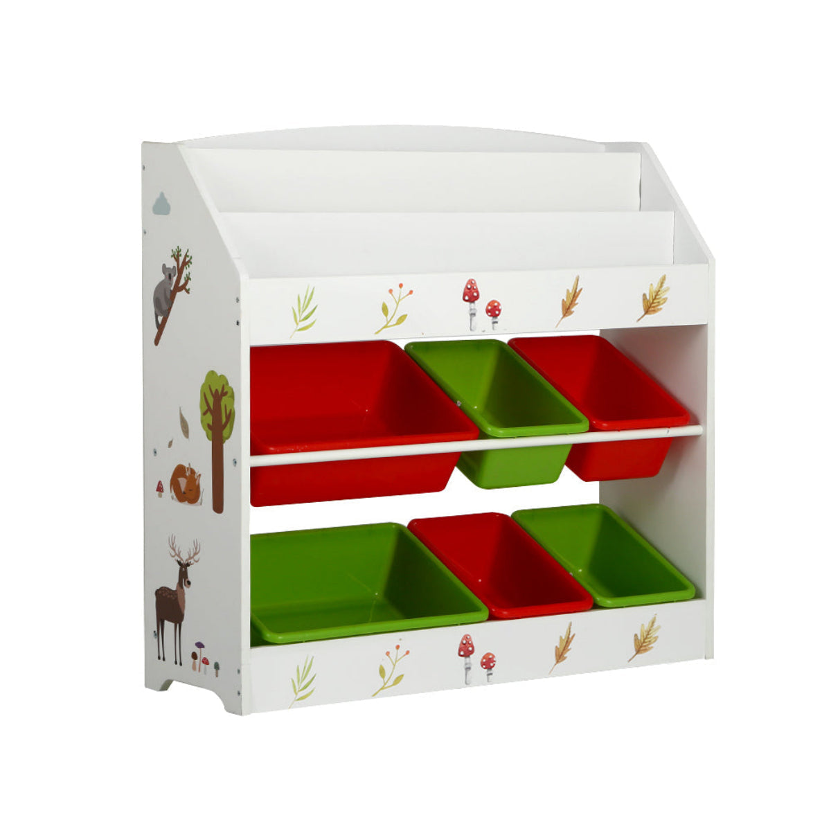 Keezi Kids 3-Tier Shelf Storage with Plastic Boxes