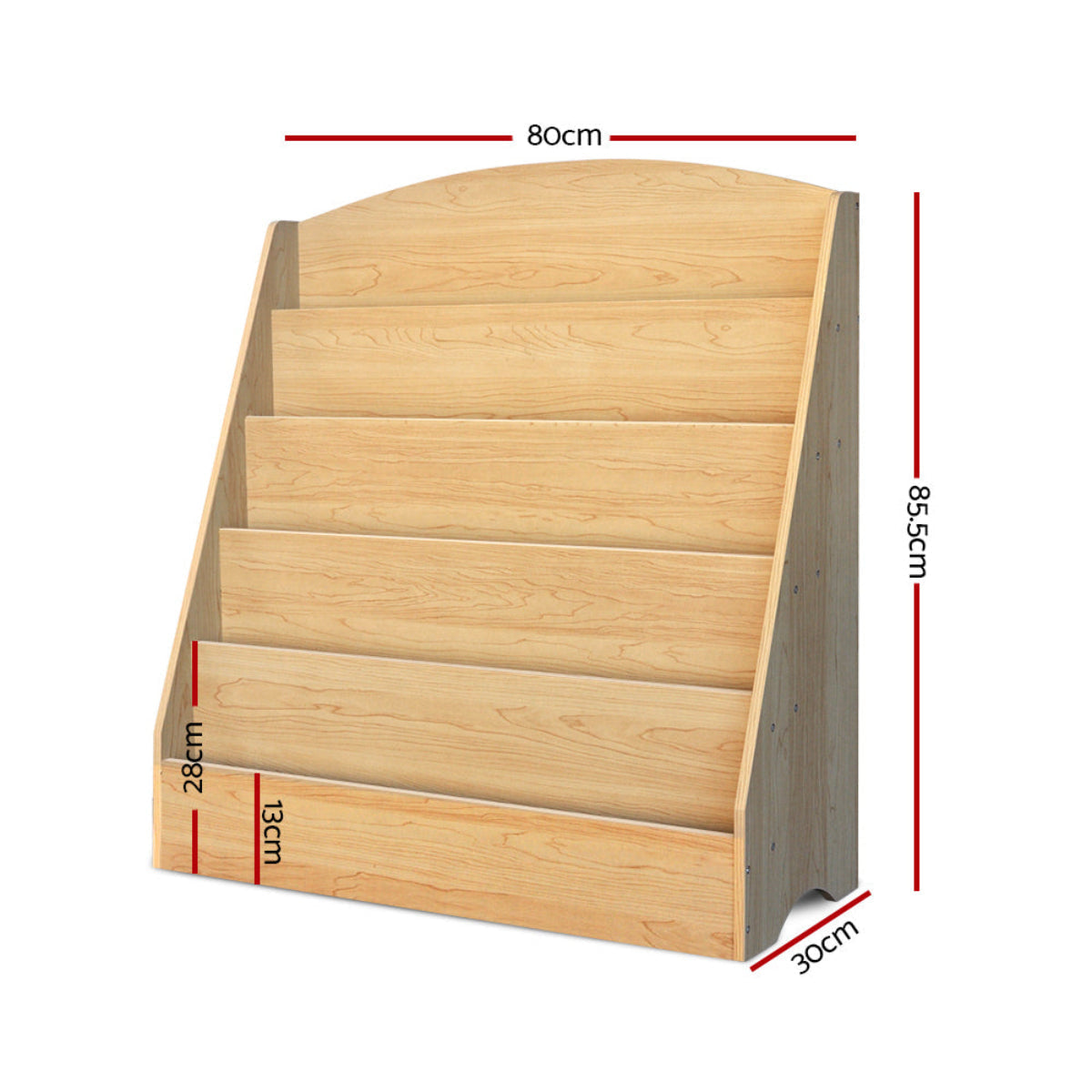 Keezi Kids 5 Tiers Organiser Bookshelf in Natural