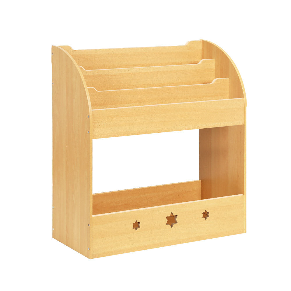Keezi Kids Bookshelf Wooden 3-Tier Organiser with Extra Storage