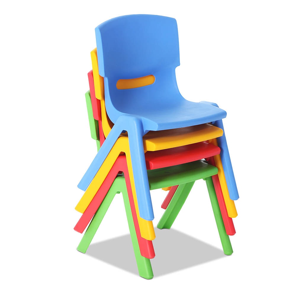 Kids Coloured Plastic Chairs Stackable Set