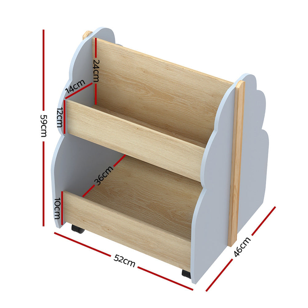 Keezi Kids Double-Sided Bookshelf Organiser