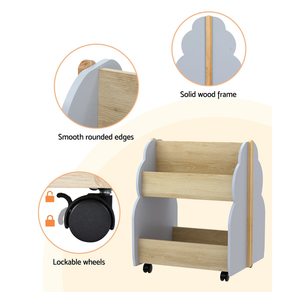 Keezi Kids Double-Sided Bookshelf Organiser