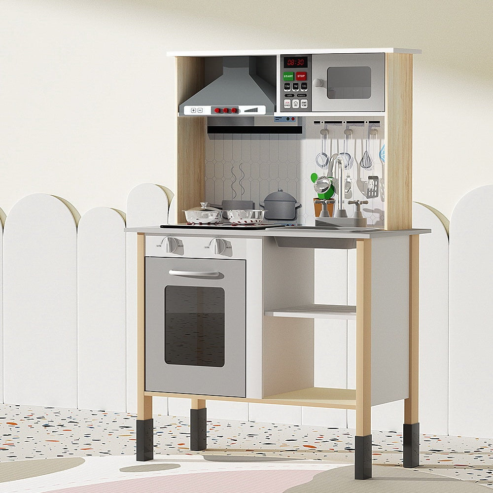 Keezi Kids Modern Interactive Kitchen Playset with Kitchenware