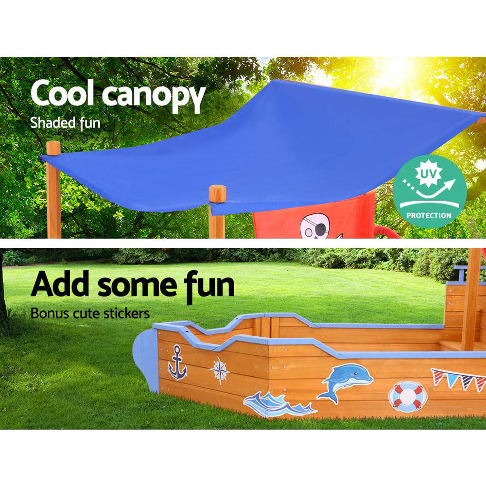 Keezi Kids Pirate-Themed Boat Sand Pit