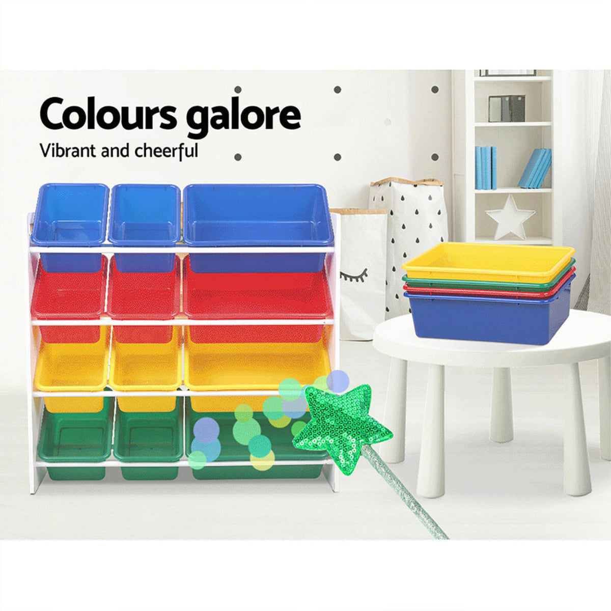 Keezi Kids Plastic Bins Organiser Rack