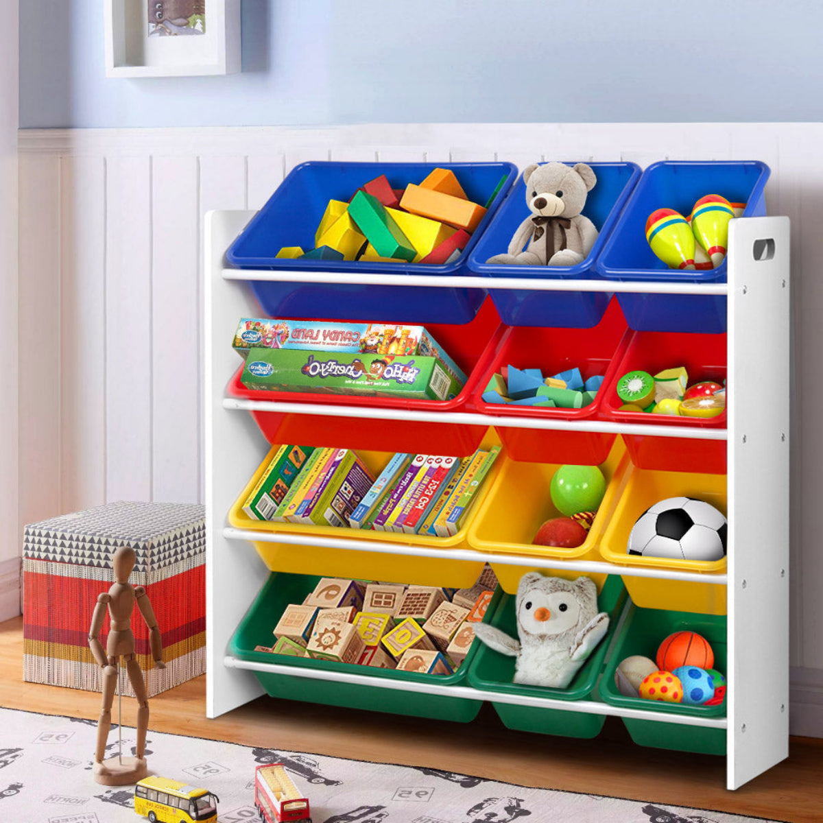Keezi Kids Plastic Bins Organiser Rack
