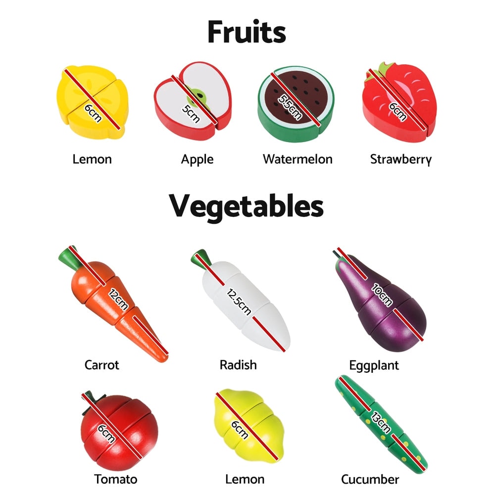 Keezi 29-piece Pretend Kids Play Food and Cooking Utensils