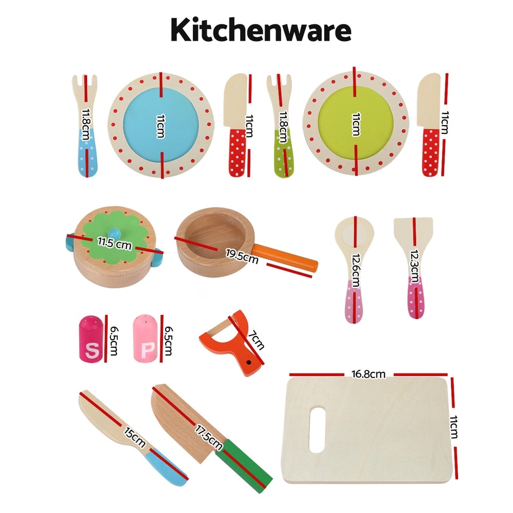 Keezi 29-piece Pretend Kids Play Food and Cooking Utensils