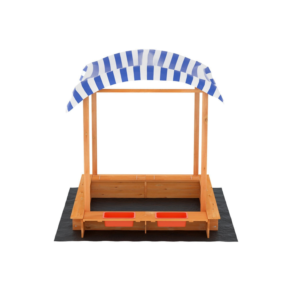 Keezi Kids Wooden Sandpit with Canopy