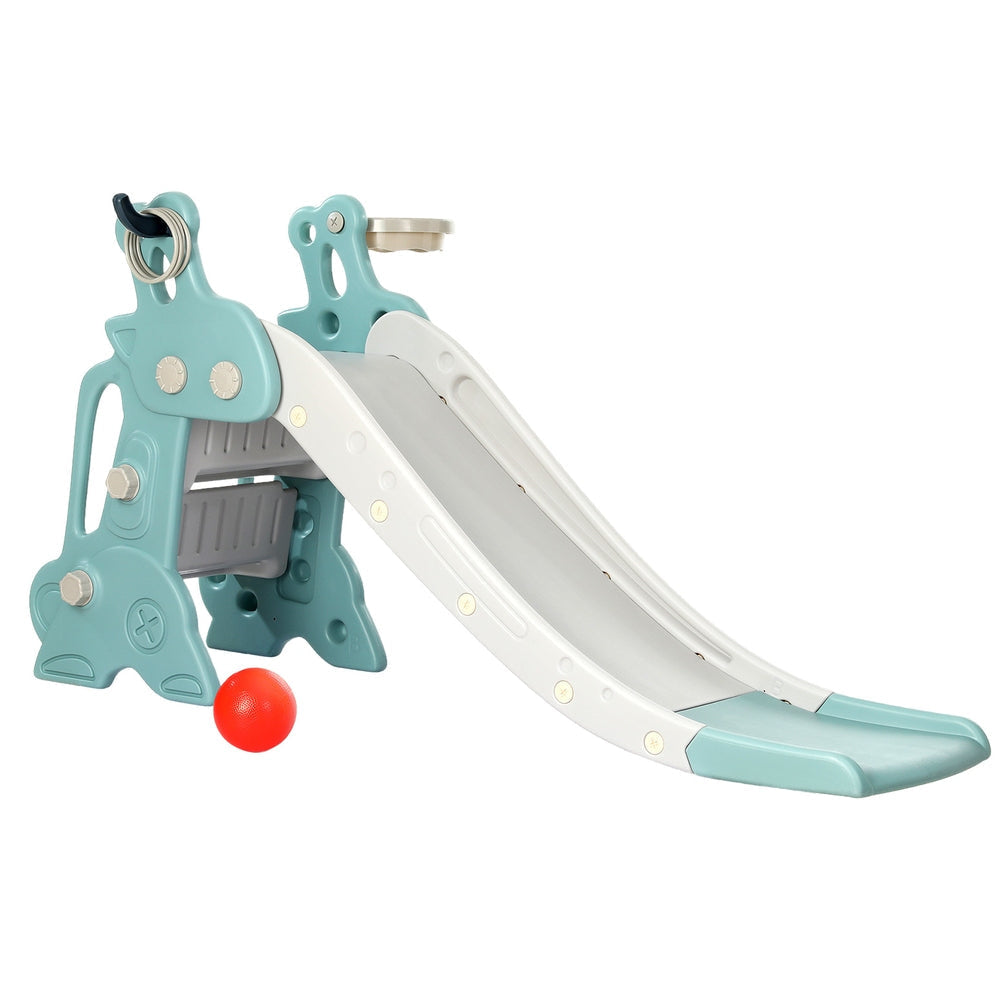 Keezi Kids Slide with Basketball Hoop and Rings