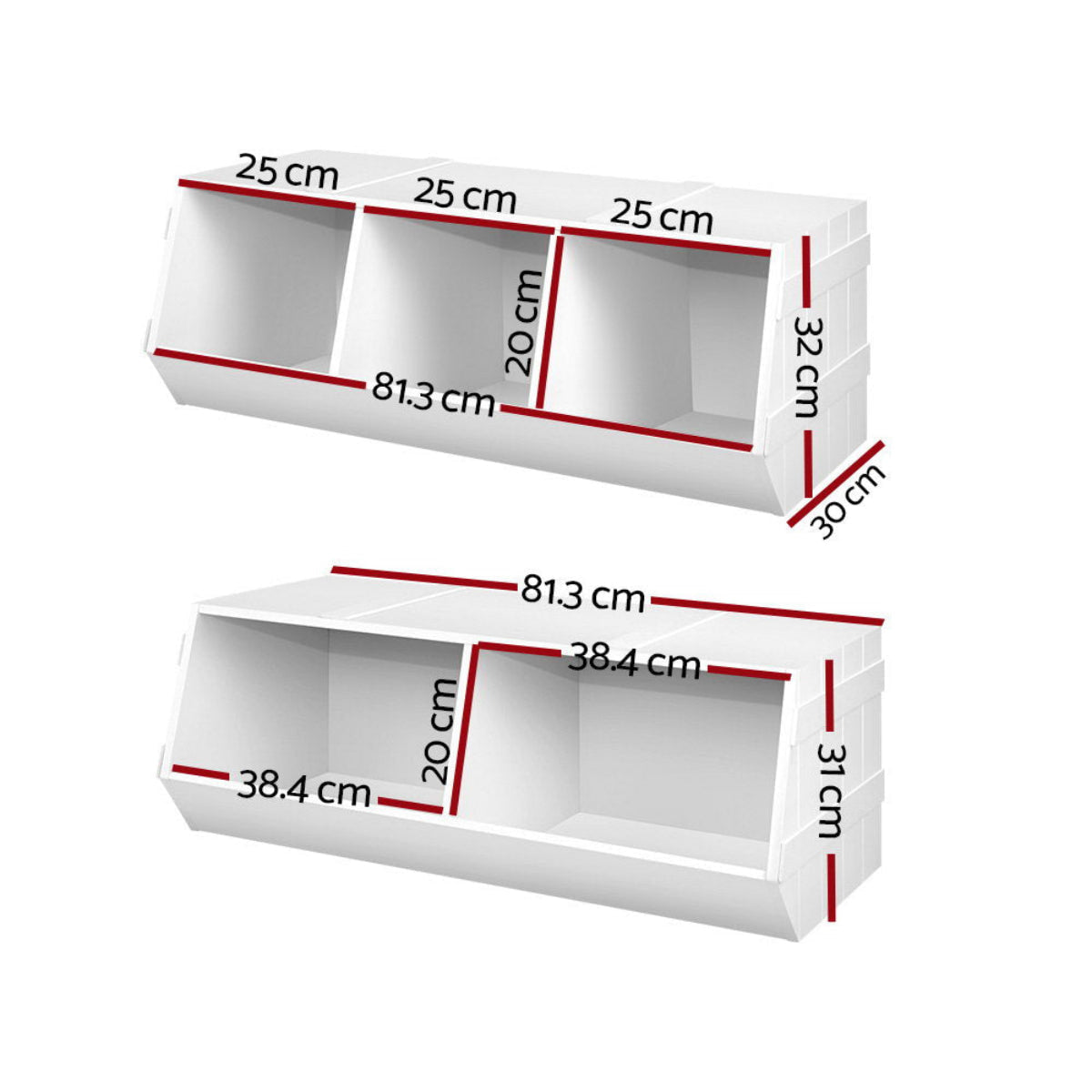 Keezi Kids Stackable Bookshelf with Toy Storage