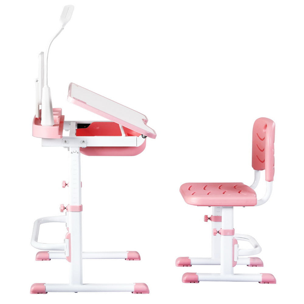 Keezi Kids Table and Chair Set with LED Lamp
