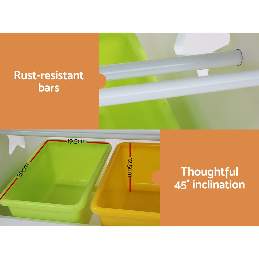 Keezi Kids Table and Chairs Set with 6 Storage Boxes
