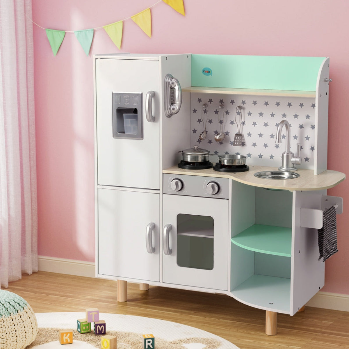 Keezi Pretend Play Wooden Kids Kitchen