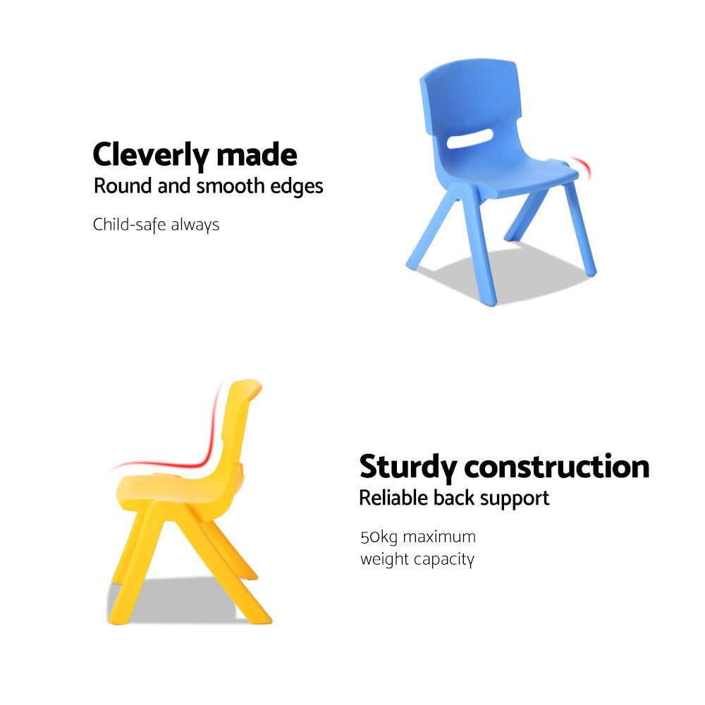 Kids Coloured Plastic Chairs Stackable Set