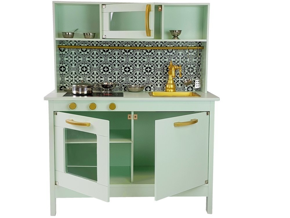 Kids Explore Interactive Modern Play Kitchen in Mint