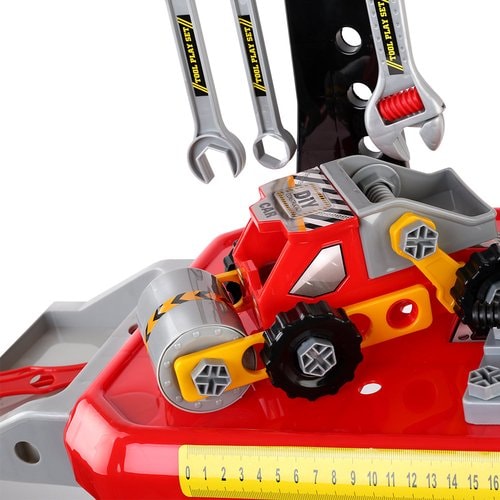 Kids Plastic Tool Rack and Workbench Playset