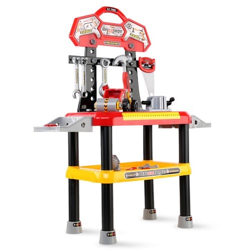 Kids Plastic Tool Rack and Workbench Playset