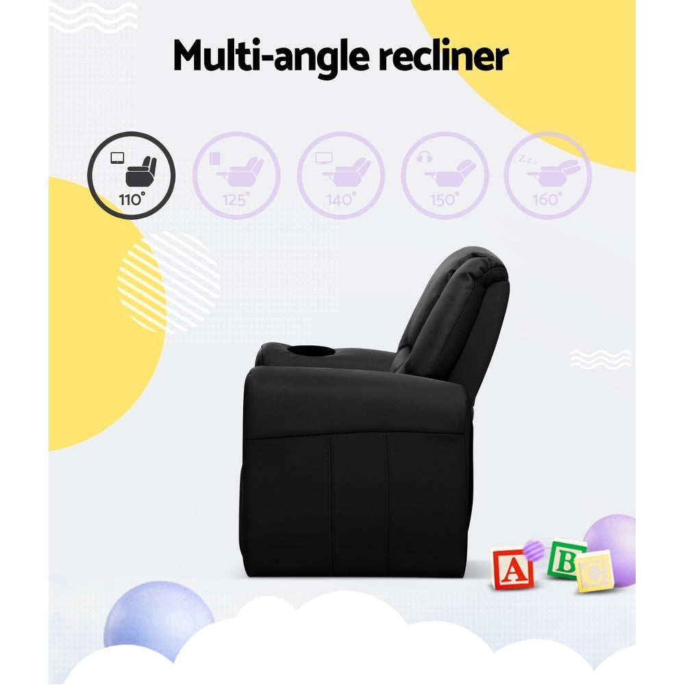 Kids Recliner Chair in Black