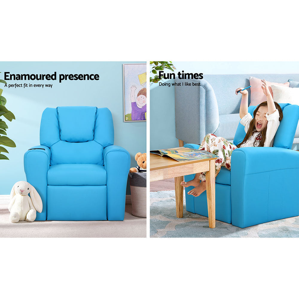 Kids Recliner Chair in Blue
