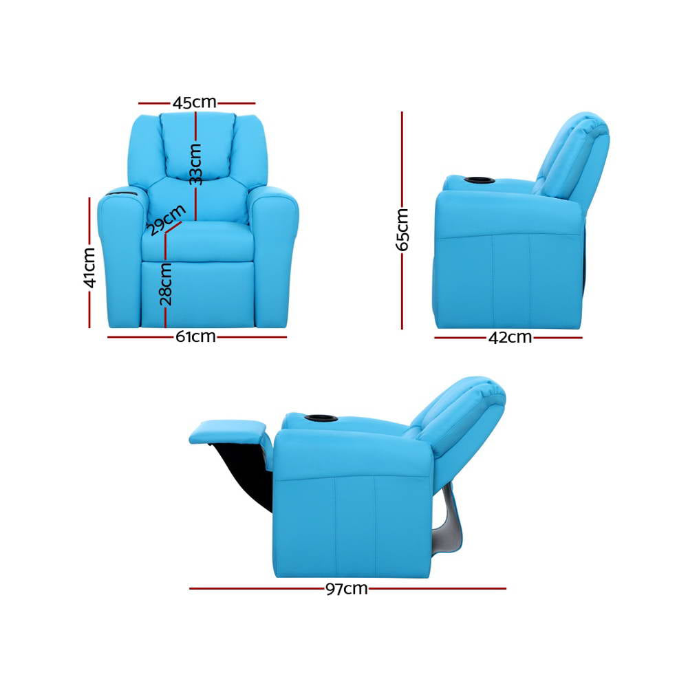 Kids Recliner Chair in Blue