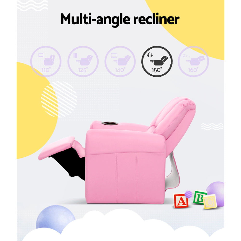 Kids Recliner Chair in Pink