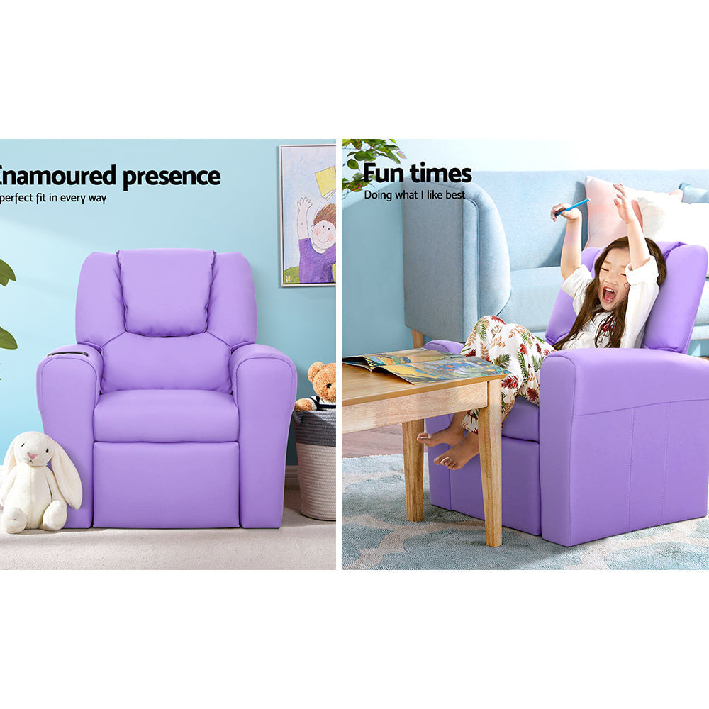 Kids Recliner Chair in Purple