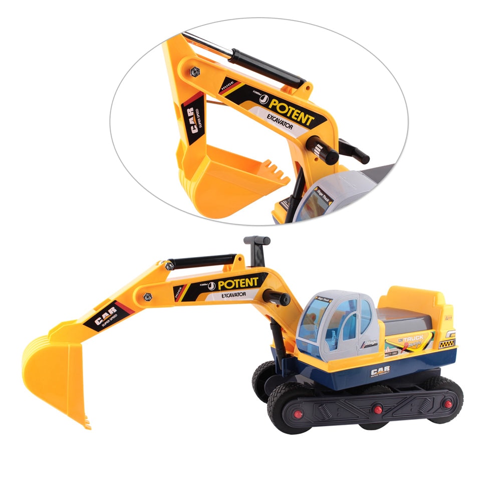 Keezi Kids Ride On Manual Excavator with Safety Hat