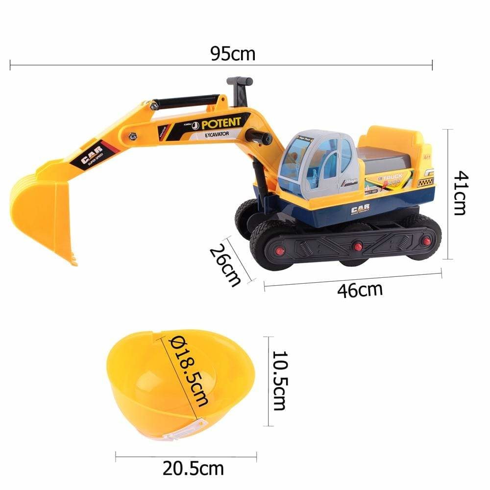 Keezi Kids Ride On Manual Excavator with Safety Hat