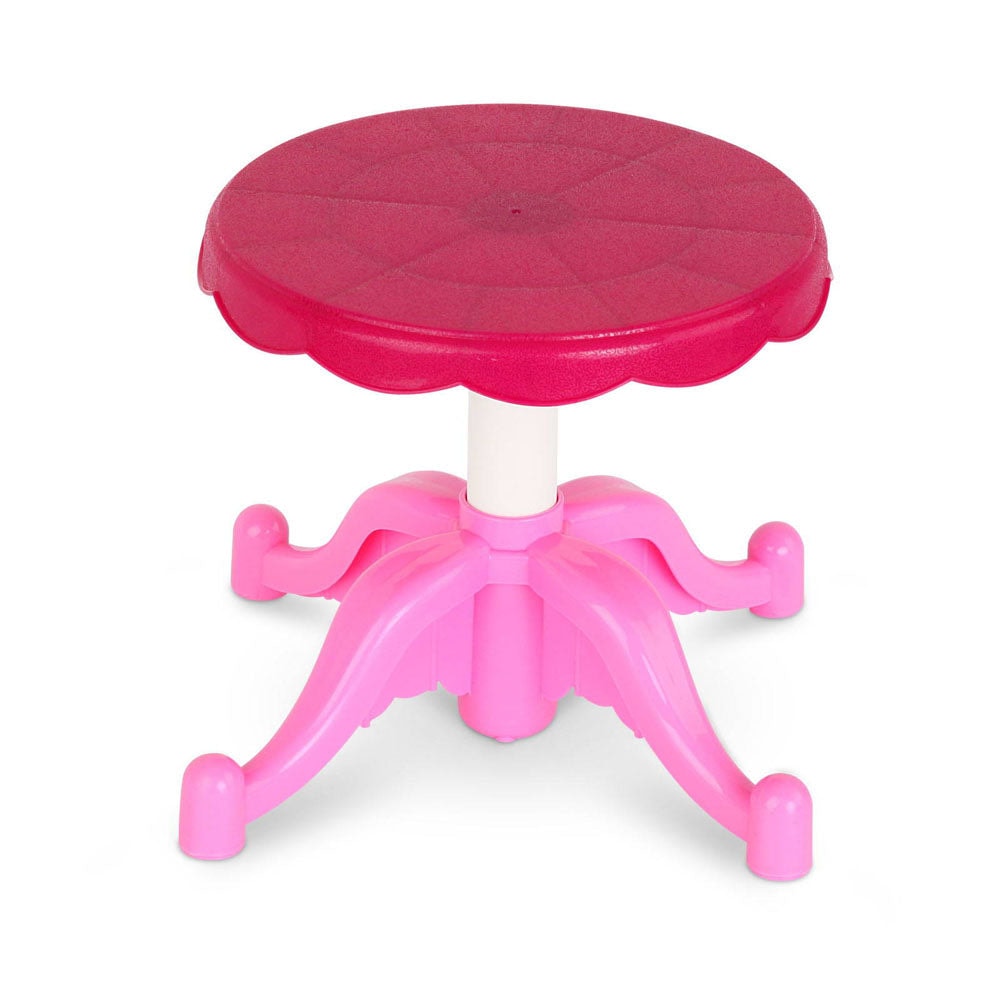 Keezi Pink Princess Make Up Dresser with Accessories and Mini Stool