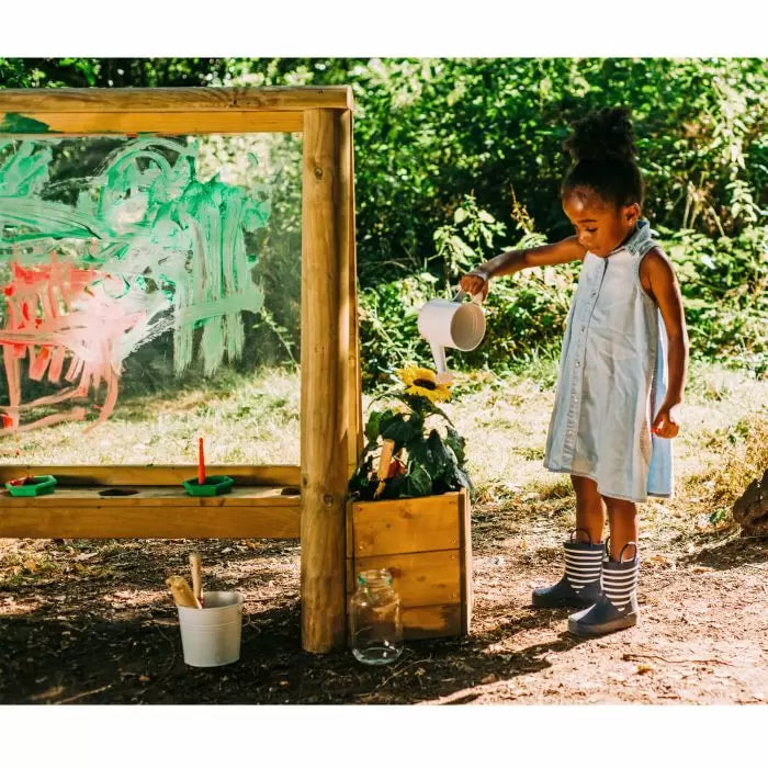 Plum Play Discovery Outdoor Paint Easel with Chimes and Planter Box