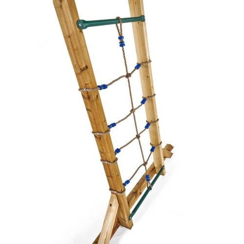Plum Play Kids Wooden Monkey Bars with Climbing Rope Ladder