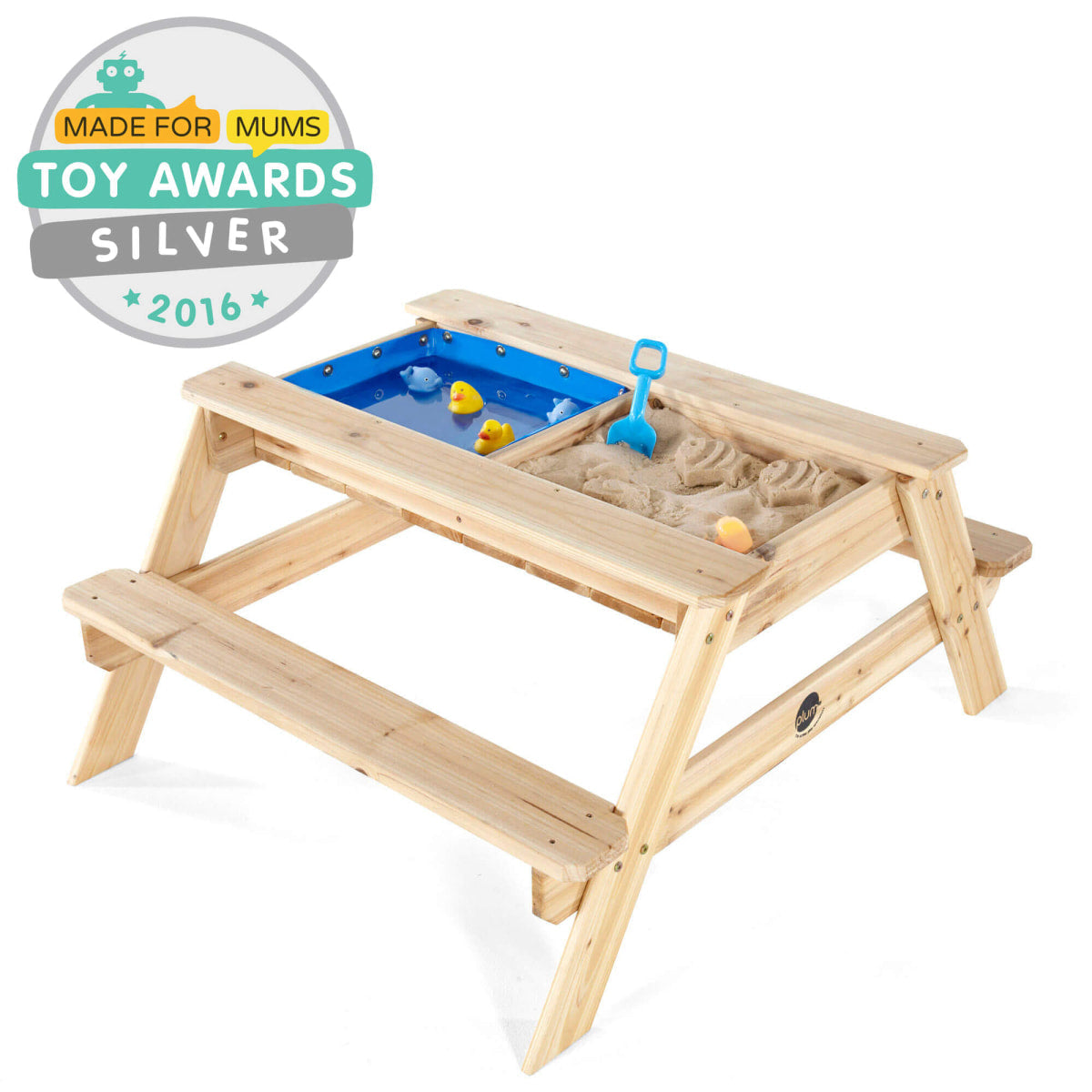 Plum Wooden Sand and Water Table with Benches