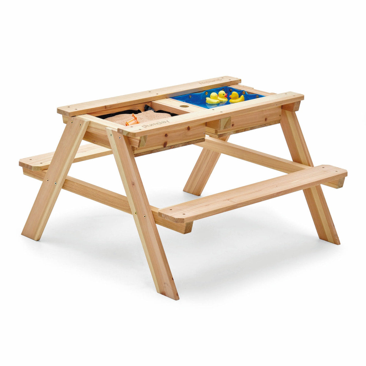Plum Wooden Sand and Water Table with Benches