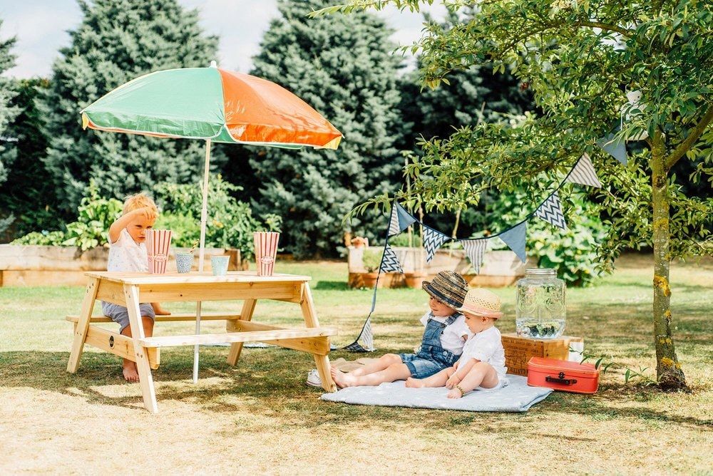 Plum® Wooden Picnic Table with Umbrella
